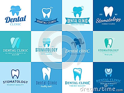 Dental Clinic Logo, Icons and Design Elements Vector Illustration