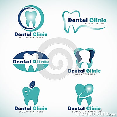 Dental Clinic logo sign vector set design Vector Illustration