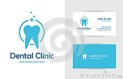 Dental clinic logo with tooth Vector Illustration