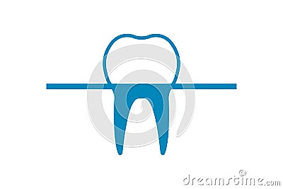 Dental clinic logo. Tooth in the form of an iceberg in the ocean. Vector illustration on a white background. Vector Illustration
