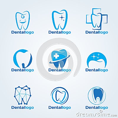 Dental Clinic and service logo vector set design Vector Illustration