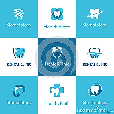 Dental Clinic Teeth Logo Vector Illustration