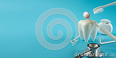 Dental concept healthy equipment tools dental care Professional banner Stock Photo