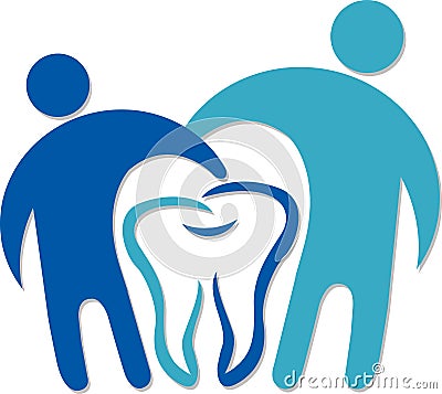 Dental couple logo Vector Illustration