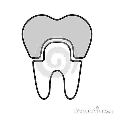 Dental crown color icon Vector Illustration