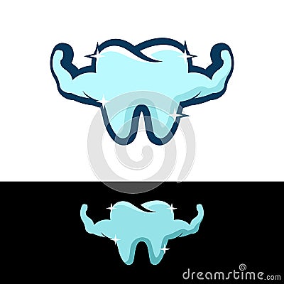 Dental Dentist Tooth Dental Strong Logo Symbol Vector Illustration