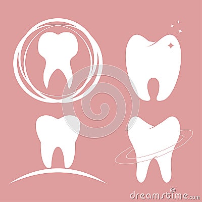 Dental design teeth set Vector Illustration