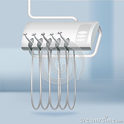 Dental drilling machine and tools Vector Illustration