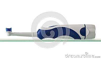 Dental electric brush lies on a glass surface Stock Photo