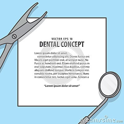 Dental equipment frame illustration vector on blue background. D Vector Illustration