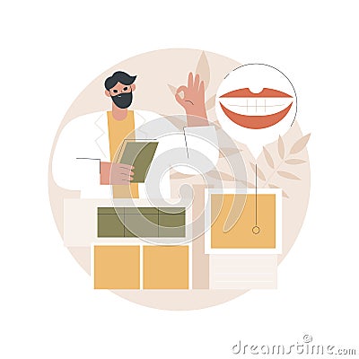 Dental esthetic clinic abstract concept vector illustration. Vector Illustration