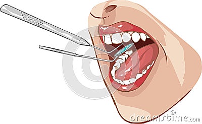Dental examination illustration Vector Illustration