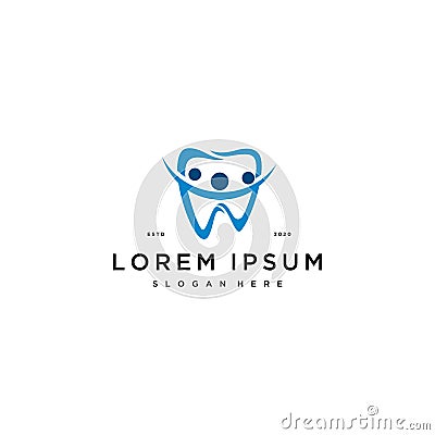 Dental family logo icon design vector template Vector Illustration