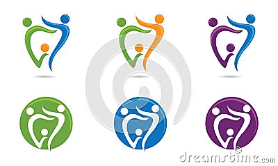 Dental Family Logo Vector Illustration