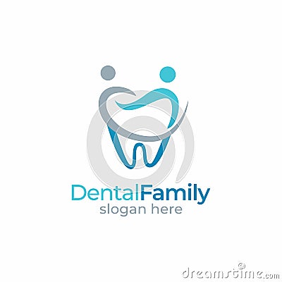 Dental Family Tooth, Dentist Logo Graphic Vector Illustration