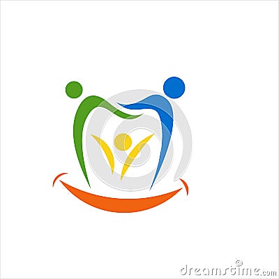 Dental family vector logo graphic modern Vector Illustration