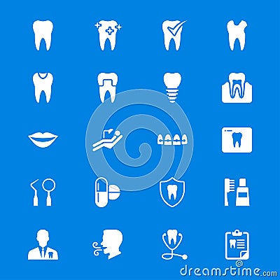 Dental flat icons Vector Illustration