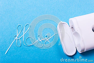 Dental floss word Stock Photo