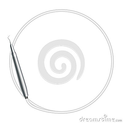 Dental handpieces instrument and circle shape frame made from ca Vector Illustration