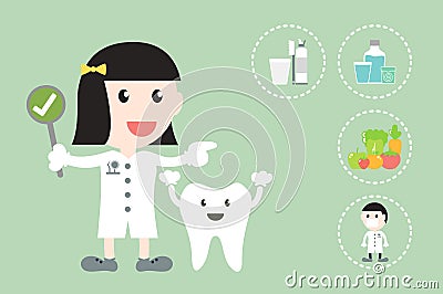 Dental health care, dentist and tooth are present for makes healthy teeth Vector Illustration