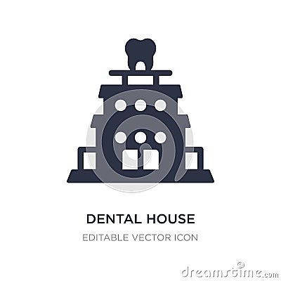dental house icon on white background. Simple element illustration from Dentist concept Vector Illustration