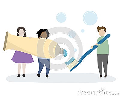 Dental hygiene and health care Vector Illustration