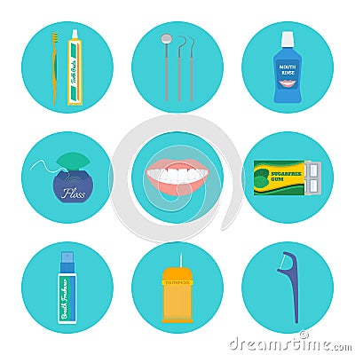 Dental hygiene vector set Vector Illustration