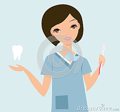 Dental Hygienist Vector Illustration