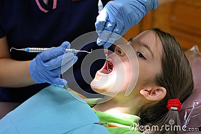 Dental Hygienist At Work Stock Photo