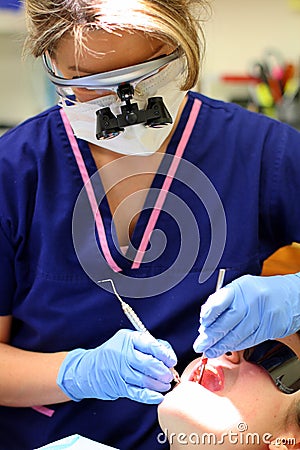 Dental Hygienist At Work Stock Photo