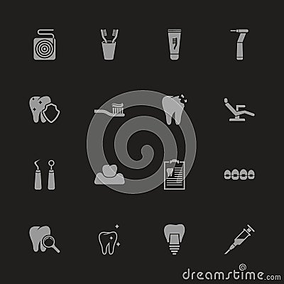 Dental - Flat Vector Icons Vector Illustration