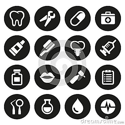 Dental icons set Vector Illustration