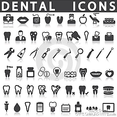 Dental Icons Vector Illustration