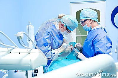Dental implantation procedure Stock Photo