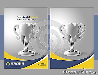 Dental Implants Surgery Concept Flyer Poster Banner Template Stock Photo