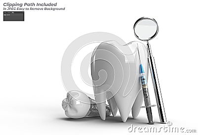 Dental Implants Surgery Concept Pen Tool Created Clipping Path Included in JPEG Easy to Composite Stock Photo