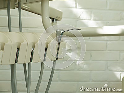 DENTAL INSTRUMENT: COMPRESSED AIR/IRRIGATION WATER NOZZLE Stock Photo