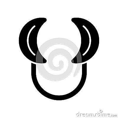 Dental lip retractor black glyph icon Vector Illustration