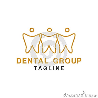 Dental logo design, icon or symbol. Simple minimalist style for medical brand Vector Illustration