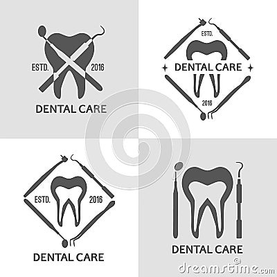 Dental logo set. Vector Illustration