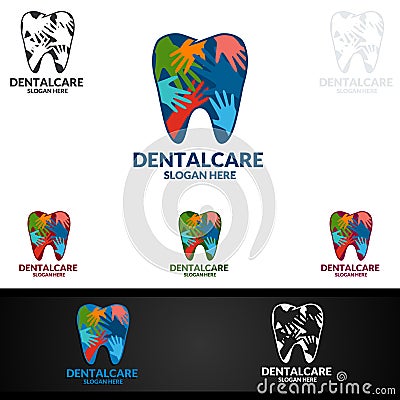 Dental Logo Tooth abstract design vector template, Dentist stomatology medical design Vector Illustration