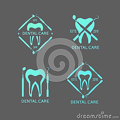 Dental logos set. Vector Illustration