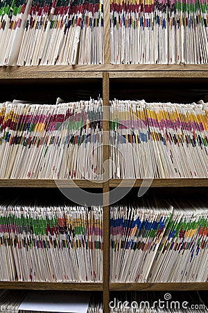 Dental or Medical Records Room Stock Photo