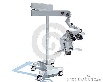 Dental Microscope medical equipment 3D rendering on white background Stock Photo