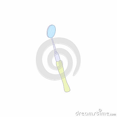 Dental mirror icon in cartoon style Vector Illustration