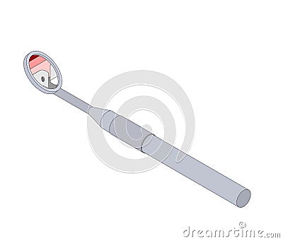 Dental mirror isolated. Dentist treatment. Dentistry Vector illustration Vector Illustration