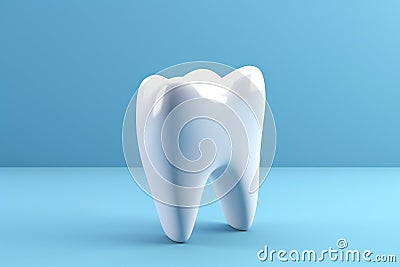 Dental model of premolar tooth, 3d rendering on blue background. 3d illustration as a concept of dental examination Cartoon Illustration