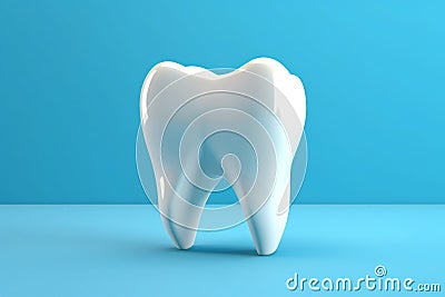 Dental model of premolar tooth, 3d rendering on blue background. 3d illustration as a concept of dental examination Cartoon Illustration