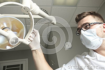 A dental office with dentist Stock Photo