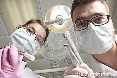 A dental office with dentist Stock Photo